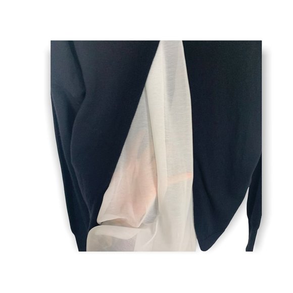 Josie Peekaboo Layered Merino Wool Blend Top Small - Picture 3 of 8